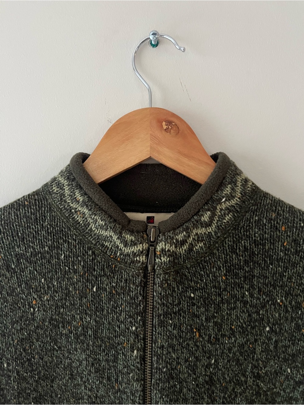 Woolrich Women’s Full Zip Dark Loden Heather Green Wool Blend Sweater XS - Picture 2 of 7